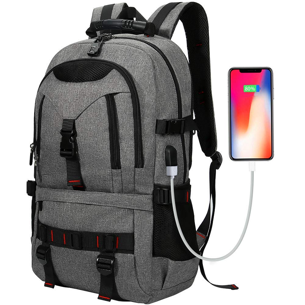 Rebatee Laptop Backpack with USB Charging Port Fits 17.3 Inch Laptop