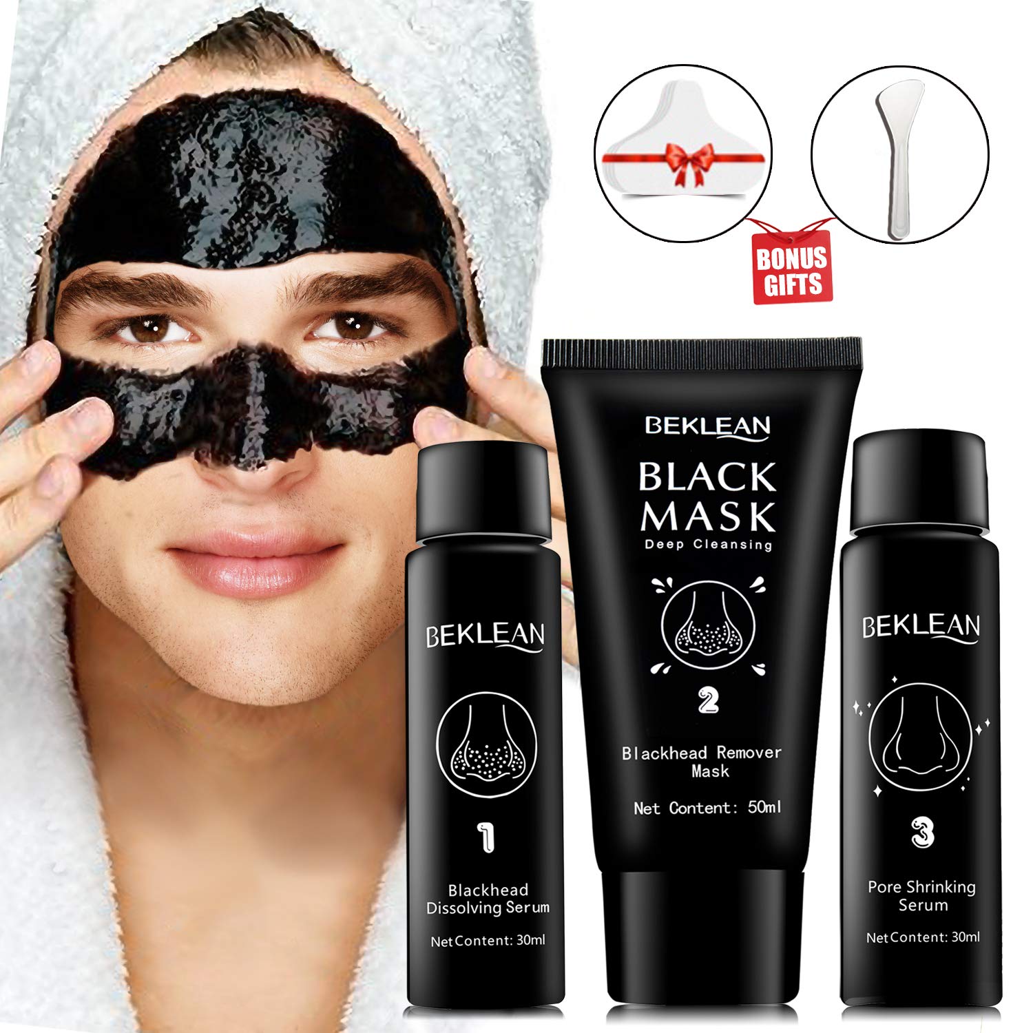 Rebatee Black Mask for Men, Blackhead Remover