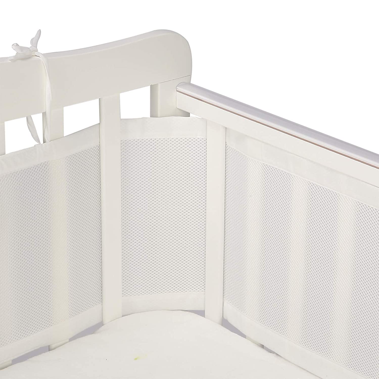Rebatee Crib bumper, Pads Full Protection, Mesh Crib Bumper (Required Color Option Mesh White)