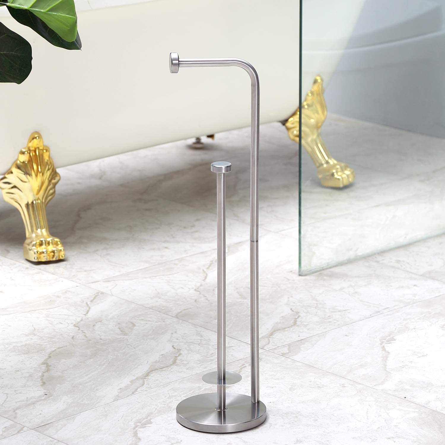 Rebatee Free Standing Toilet Paper Holder Stand with Storage Reserve